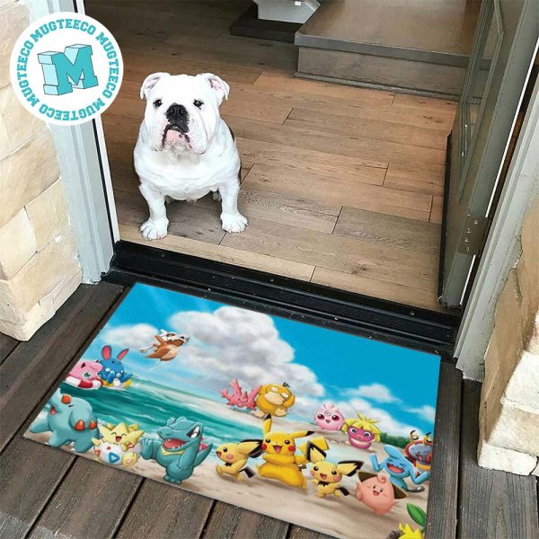 Pokemon Frolic On The Beach Cute Gift For Fan Pokemon Doormat