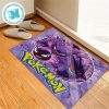 Pokemon Gastly Haunter And Gengar Evolution In Purple Background For House Decor Doormat