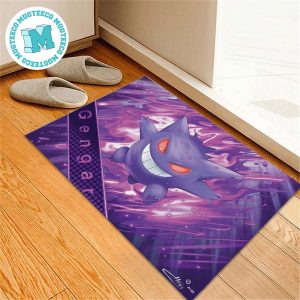 Pokemon Gengar Red Eye With Purple Background For Home Decor Doormat