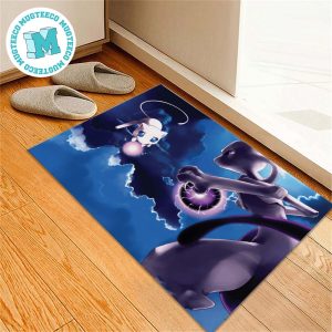 Pokemon Mew And Mewtwo Is A Pokemon With Psychic Powers For House Decor Doormat