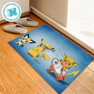 Pokemon Pichu Pikachu And Raichu Evolution Naruto Hokage For House Decor Doormat