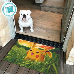 Pokemon Pikachu In The Field With Sunset Cute Gift For Fan Pokemon Doormat