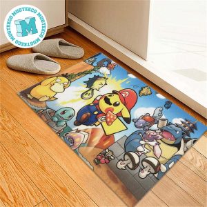Pokemon Pikachu Supermario With Friend Gift For Fan Pokemon Doormat