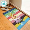 Pokemon Team Eevee And Pikachu Elvolve With Rainbow Background For Home Decor Doormat
