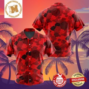 Red Aloha Akatsuki Naruto Summer 2024 Hawaiian Shirt For Family