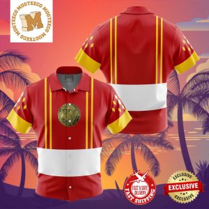 Red Ranger Ninjetti Mighty Morphin Power Rangers Summer 2024 Hawaiian Shirt For Family