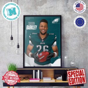 Saquon Barkley Agrees To Deal With Philadelphia Eagles Poster Canvas For Home Decorations