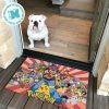 Satoshi Pikachu Charmander And Bulbasaur With Pokeball In Logo Pokemon For House Decor Doormat