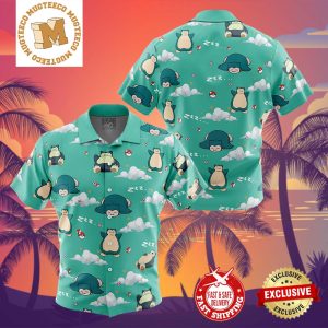 Snorlax Pattern Pokemon Summer 2024 Hawaiian Shirt For Family