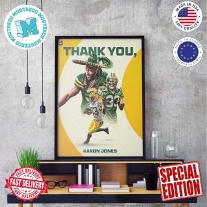 Thank You Aaron Jones 33 Has Contributed Green Bay Packers Poster Canvas For Home Decorations