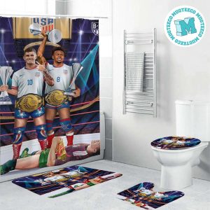 USMNT Defeat Mexico To Win Their Third-Straight Concacaf Nations League Final 2024 Champions Poster Bathroom Set