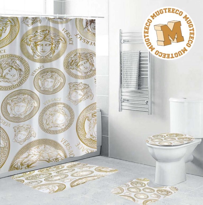 Versace Big Basic Pink Logo In Blue Background With Greca Border