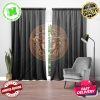 Versace Big Black Signature Logo With Gucci Snake In Money Background Window Curtain