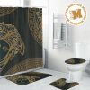 Versace Big Logo With Golden Baroque Pattern Bathroom Accessories Set