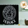 Versace Big Silver Signatures In Slate Blue Theme Background Bathroom Accessories Set