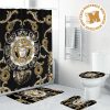 Versace Big Yellow Medusa With Baroque Pattern In Dark Theme Background Bathroom Accessories Set