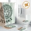 Versace Golden Signature With Paisley Pattern In Black Base Background Bathroom Accessories Set