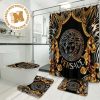 Versace Yellow Baroque Pattern In Black Background Background Bathroom Accessories Set