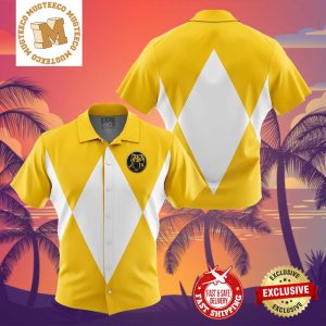 Yellow Ranger Mighty Morphin Power Rangers Summer 2024 Hawaiian Shirt For Family