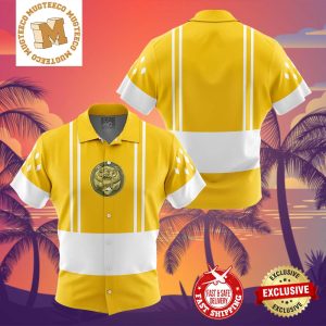 Yellow Ranger Ranger Ninjetti Mighty Morphin Power Rangers Summer 2024 Hawaiian Shirt For Family