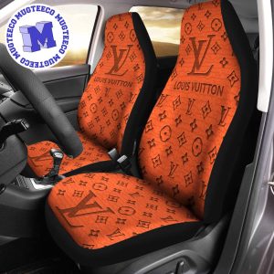Luxury Louis Vuitton 3D Colors Logo Signature Monogram Pattern Car Seat Covers