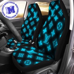 Luxury Louis Vuitton Black Blue Signature Monogram Pattern Car Seat Cover