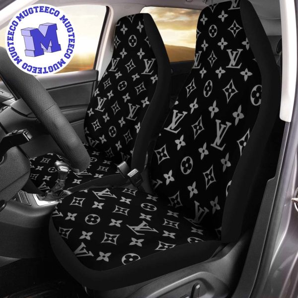 Luxury Louis Vuitton Black Colors Logo Signature Monogram Pattern Car Seat Cover