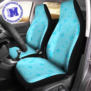 Luxury Louis Vuitton Blue Signature Monogram Pattern Car Seat Cover