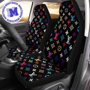 Luxury Louis Vuitton Colors Logo Signature Monogram Pattern Car Seat Cover