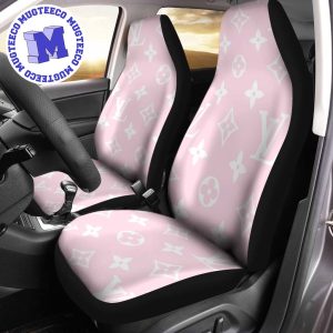 Luxury Louis Vuitton Pink Logo Signature Monogram Pattern Car Seat Cover