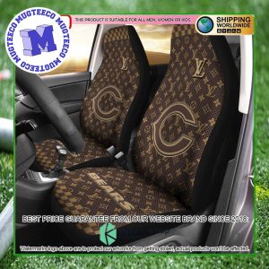 NFL Chicago Bears Louis Vuitton Monogram Pattern Car Seat Cover