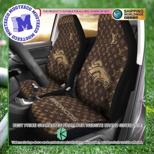 NFL Denver Broncos Louis Vuitton Monogram Pattern Car Seat Cover