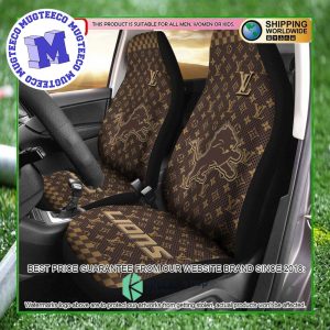 NFL Detroit Lions Louis Vuitton Monogram Pattern Car Seat Cover