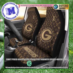 NFL Green Bay Packers Louis Vuitton Monogram Pattern Car Seat Cover