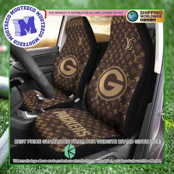 NFL Green Bay Packers Louis Vuitton Monogram Pattern Car Seat Cover
