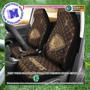 NFL Kansas City Chiefs Louis Vuitton Monogram Pattern Car Seat Cover