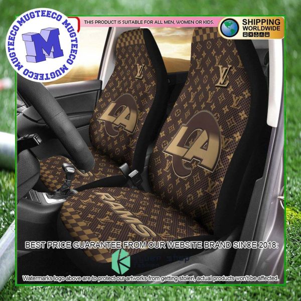 NFL Los Angeles Rams Louis Vuitton Monogram Pattern Car Seat Cover