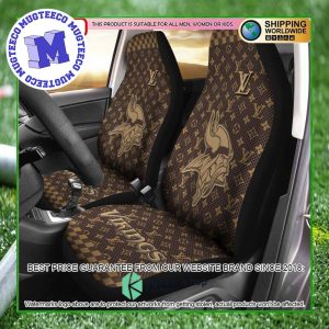 NFL Minnesota Vikings Louis Vuitton Monogram Pattern Car Seat Cover