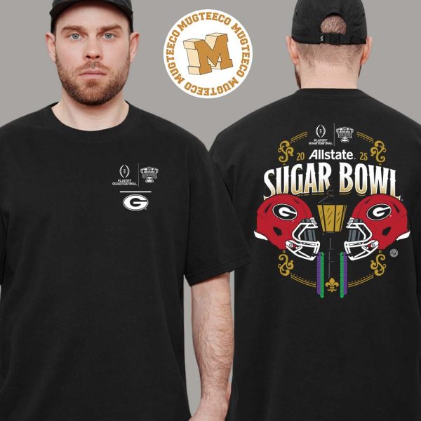 Allstate Sugar Bowl 2025 Georgia Bulldogs Helmet Tee College Bowl Playoff Semifinal On January 1st 2025 In New Orleans Unisex T-Shirt