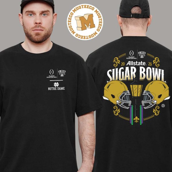 Allstate Sugar Bowl 2025 Notre Dame Fighting Irish Helmet Tee College Bowl Playoff Semifinal On January 1st 2025 In New Orleans Unisex T-Shirt