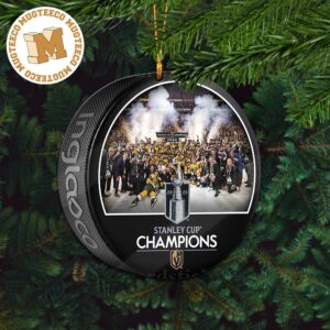 2023 NHL Stanley Cup Champions Vegas Golden Knights Team Celebration Puck Christmas Tree Decorations Ornament
