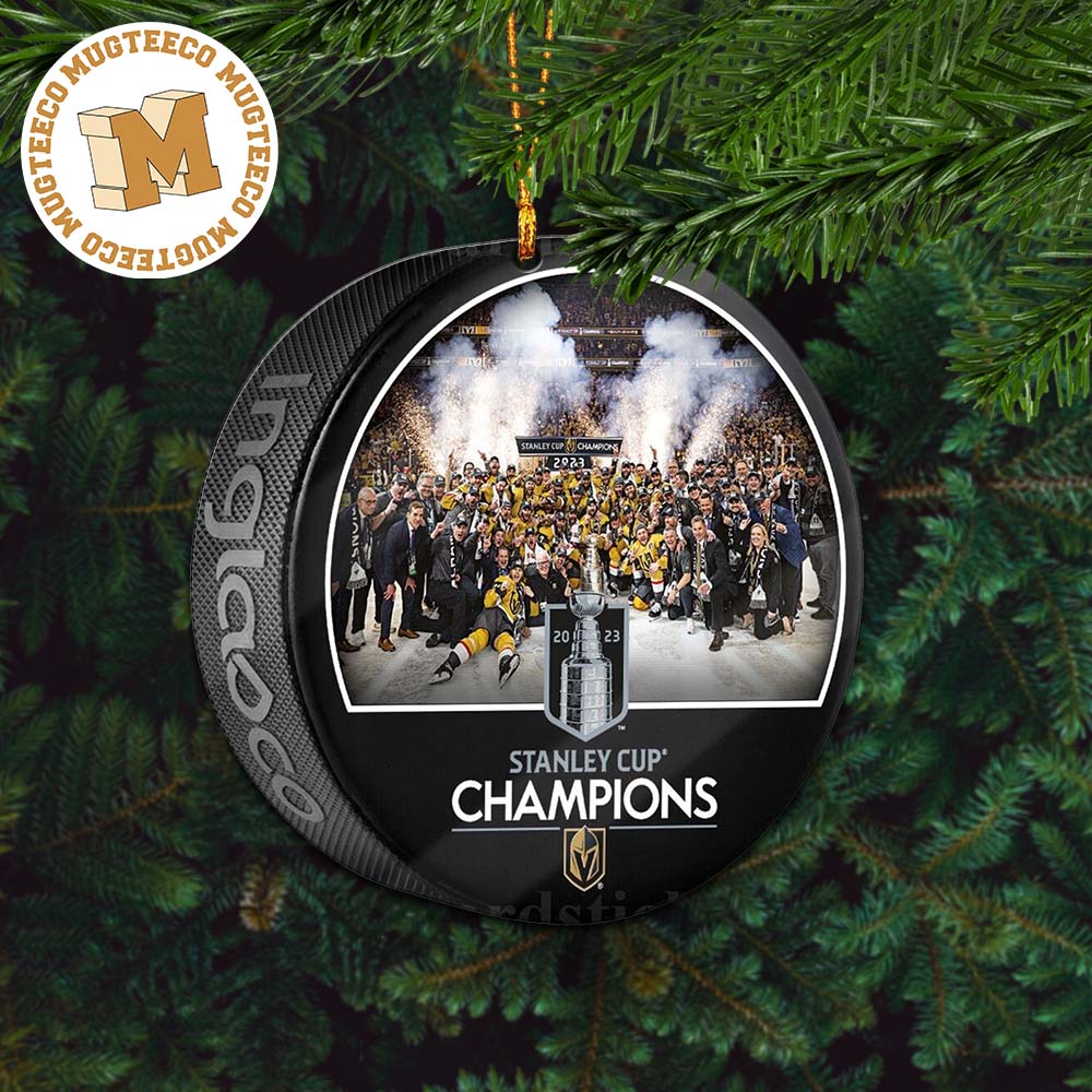 2023 NHL Stanley Cup Champions Vegas Golden Knights Team Celebration Puck Christmas Tree Decorations Ornament 2023 NHL Stanley Cup Champions Vegas Golden Knights Team Celebration Puck Christmas Tree Decorations Ornament