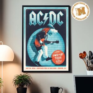 ACDC Denver CO 2026 PWR Up Tour Event Poster At Empower Field On July 28 2026 Home Decor Poster Canvas