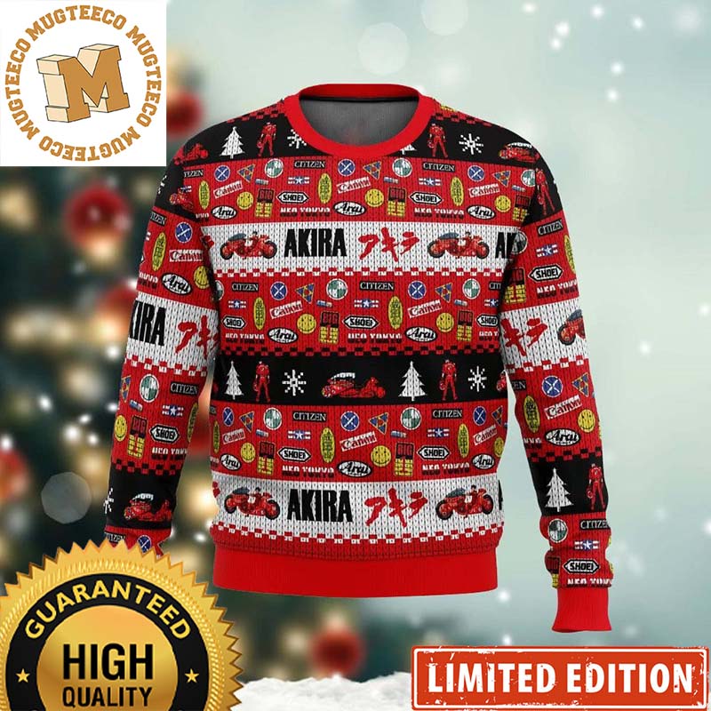 Akira Bike Anime Knitting Pattern Christmas Ugly Sweater Akira Bike Anime Knitting Pattern Christmas Ugly Sweater