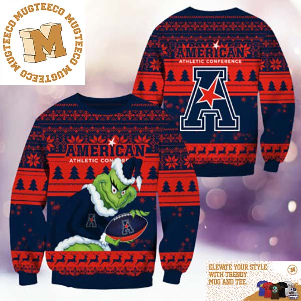 American Athletic Conference NCAA Grinch Funny Xmas 2023 Gift For Holiday Ugly Christmas Sweater American Athletic Conference NCAA Grinch Funny Xmas 2023 Gift For Holiday Ugly Christmas Sweater
