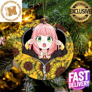 Anya Sunflower Zipper Circle Christmas Decorations Ornament