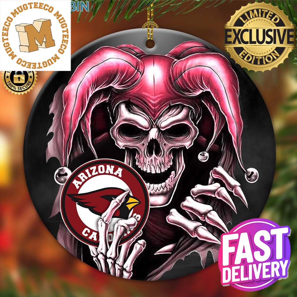 Arizona Cardinals NFL Skull Joker Christmas Tree Decorations Ornament Arizona Cardinals NFL Skull Joker Christmas Tree Decorations Ornament