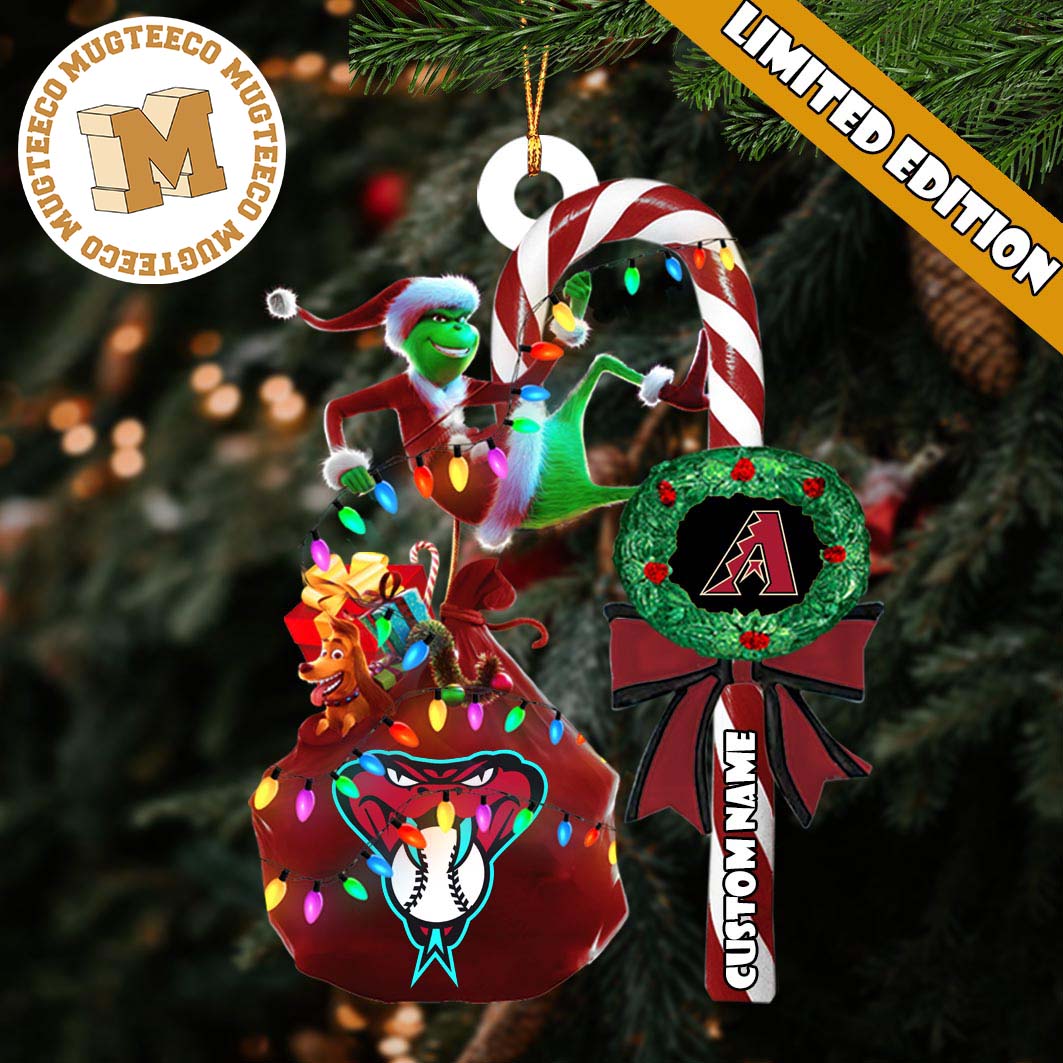 Arizona Diamondbacks MLB Grinch Candy Cane Personalized Xmas Gifts Christmas Tree Decorations Ornament Arizona Diamondbacks MLB Grinch Candy Cane Personalized Xmas Gifts Christmas Tree Decorations Ornament