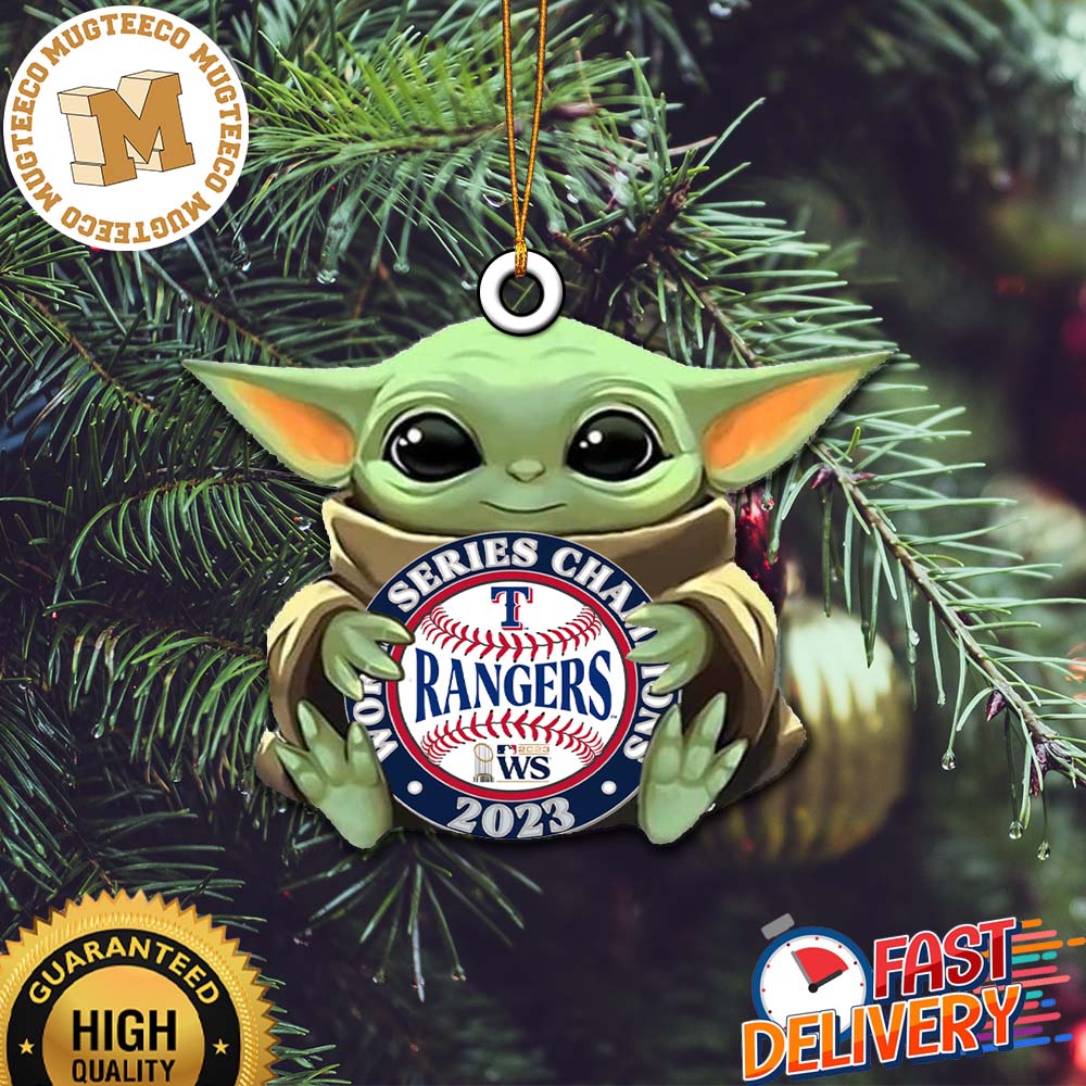 Baby Yoda Hug Texas Rangers 2023 World Series Champions Baseball Christmas Ornament Baby Yoda Hug Texas Rangers 2023 World Series Champions Baseball Christmas Ornament