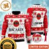Bacardi Rum Wine Big Logo In White And Red Snowflakes And Deer Christmas Ugly Sweater 2023 Bacardi Rum Wine Big Logo In White And Red Snowflakes And Deer Christmas Ugly Sweater 2023